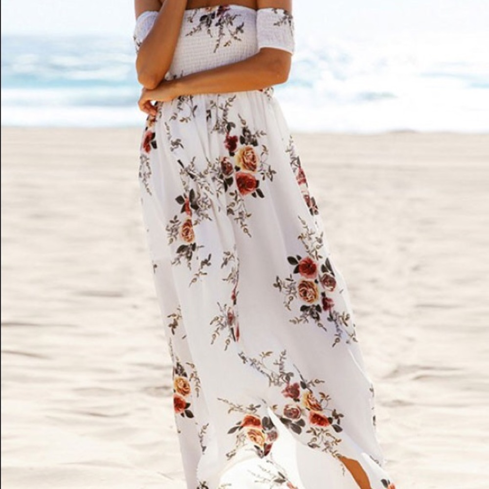 Black Floral High-Low Dress